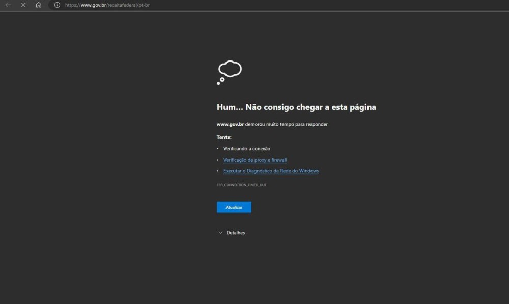 Foto: Reprodução de página da Receita Federal