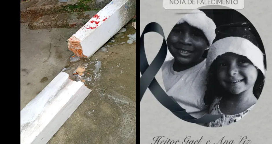 Polícia apura morte de duas crianças após pilastra desabar em Maceió