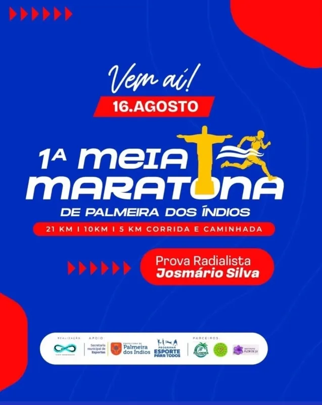 1ª Meia Maratona de Palmeira fará parte dos 137 anos da cidade