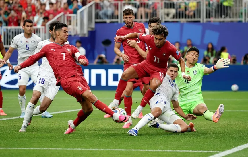 Goleada de Portugal compromete permanência do Uzbequistão