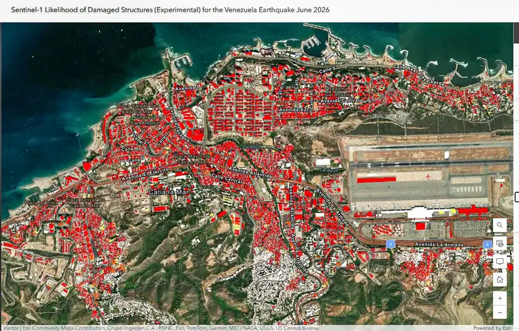 Mapa da Nasa estima 59 mil prédios danificados em terremoto