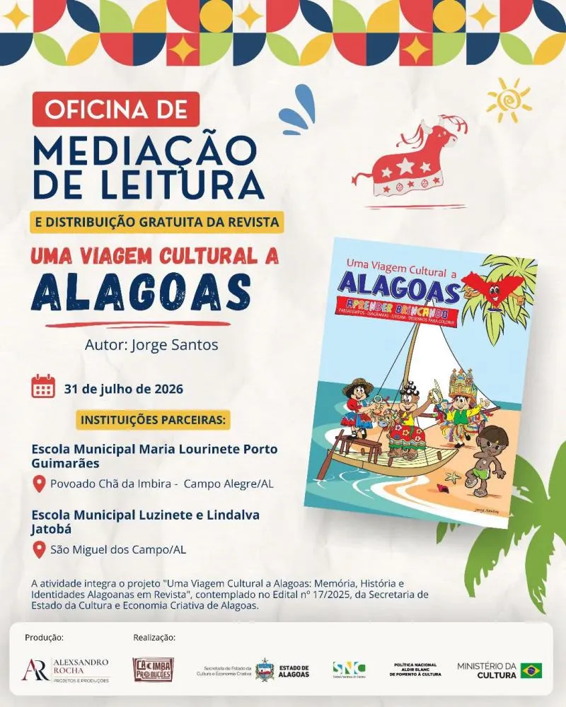 Projeto aproxima a cultura alagoana de alunos de escolas no interior do estado
