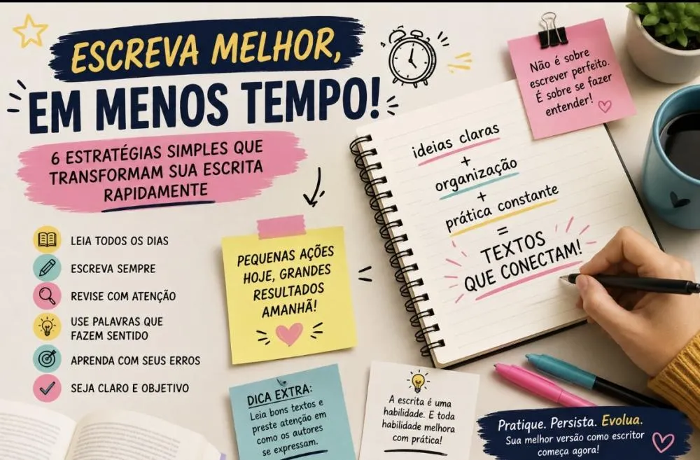 Estratégias para melhorar a escrita em pouco tempo 