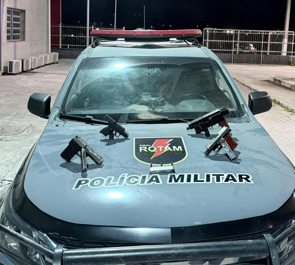 Polícia prende homem e apreende submetralhadora e pistolas caseiras em União dos Palmares